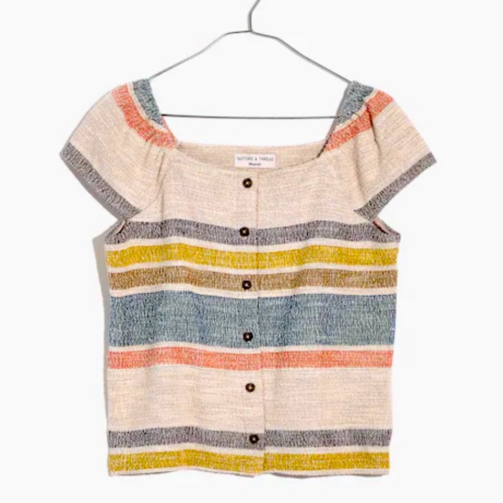 Madewell Texture and Thread striped blouse